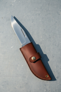Jacintoport Fixed-Blade Bushcraft Knife with veg-tan leather sheath