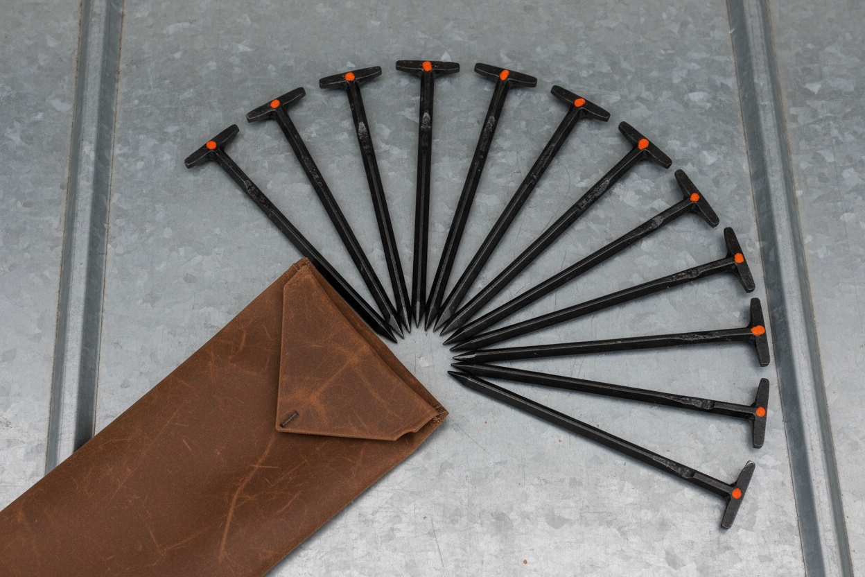 Steel Tent Stake Set, 12-Pack